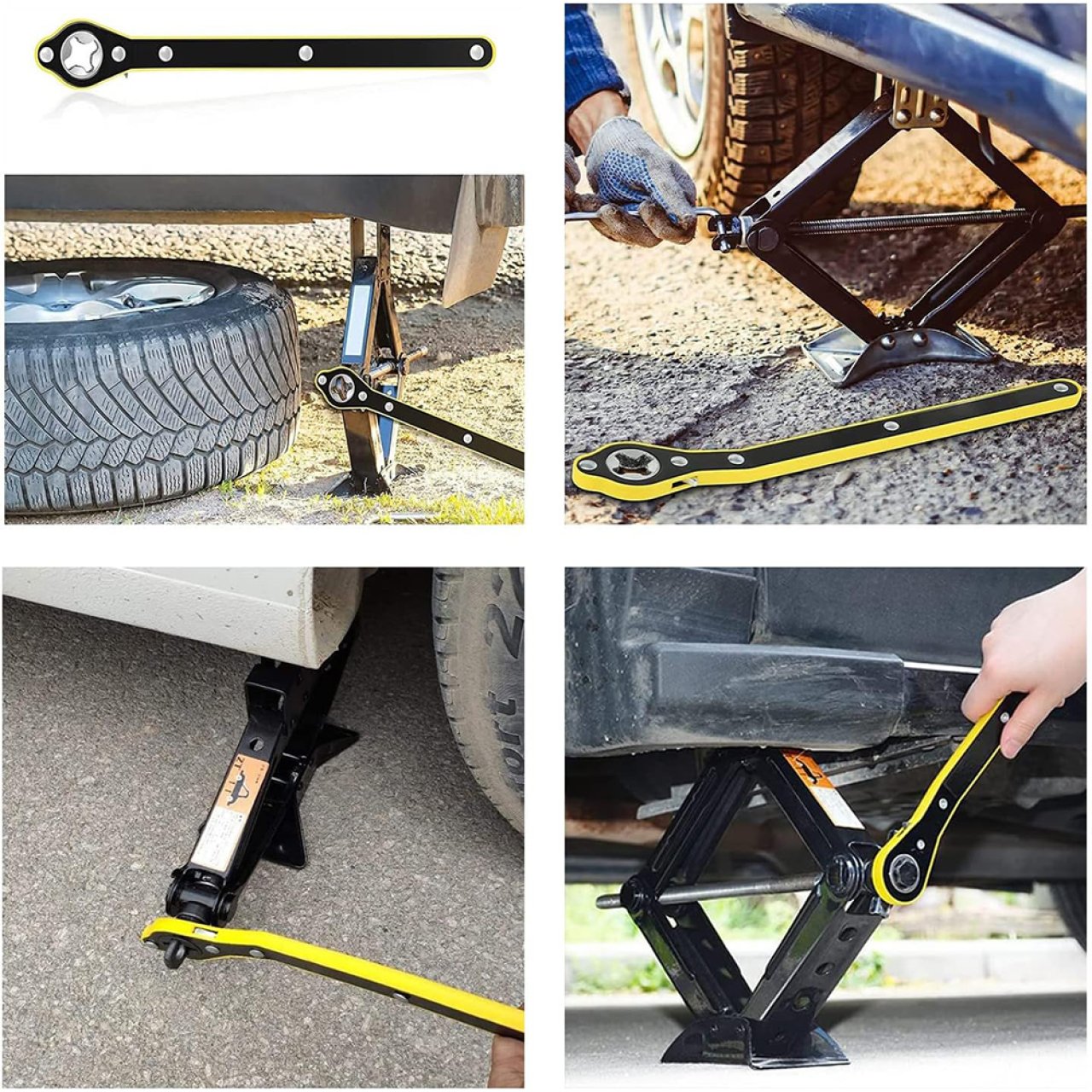 Labor-saving car jack wrench