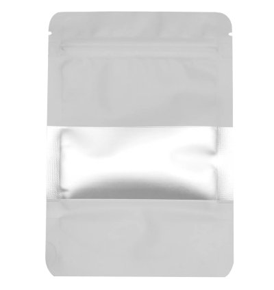 Aluminium Foil Bags White Colour Ziplock Bag Seal Zip Lock Plastic Packaging Zipper Transparent Window Stand up Pouches for Tea, Coffee, Dried Food, Cand, Spices and Nuts