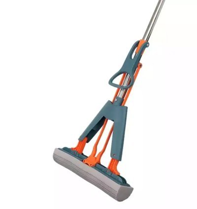 Folding PVA Sponge Squeeze Mop – Stainless Steel Handle for Efficient Floor Cleaning